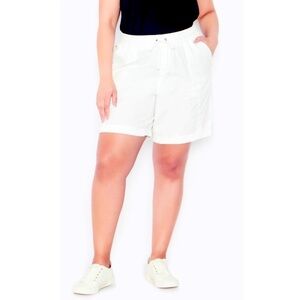 Avenue 16W & 28W Off White Cotton Casual Stretch Drawstring Short EE03.10